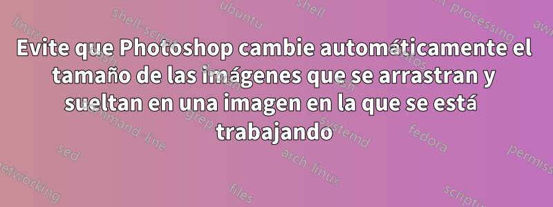 Evite que Photoshop cambie automáticamente el tamaño de las imágenes que se arrastran y sueltan en una imagen en la que se está trabajando