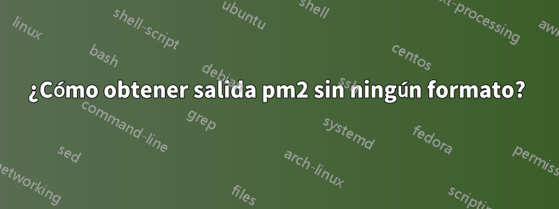 ¿Cómo obtener salida pm2 sin ningún formato?