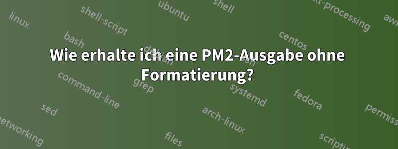 Wie erhalte ich eine PM2-Ausgabe ohne Formatierung?