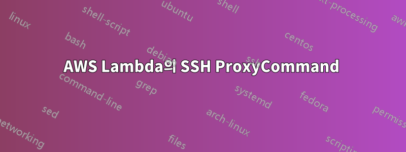 AWS Lambda의 SSH ProxyCommand