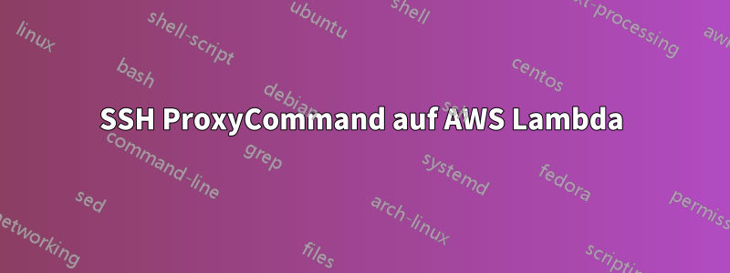 SSH ProxyCommand auf AWS Lambda