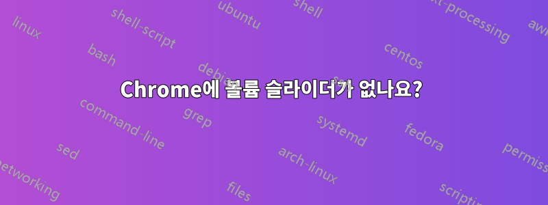 Chrome에 볼륨 슬라이더가 없나요?