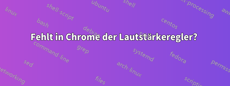 Fehlt in Chrome der Lautstärkeregler?