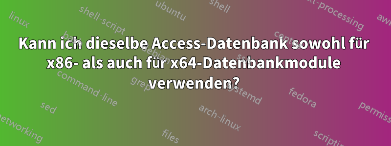 Kann ich dieselbe Access-Datenbank sowohl für x86- als auch für x64-Datenbankmodule verwenden?