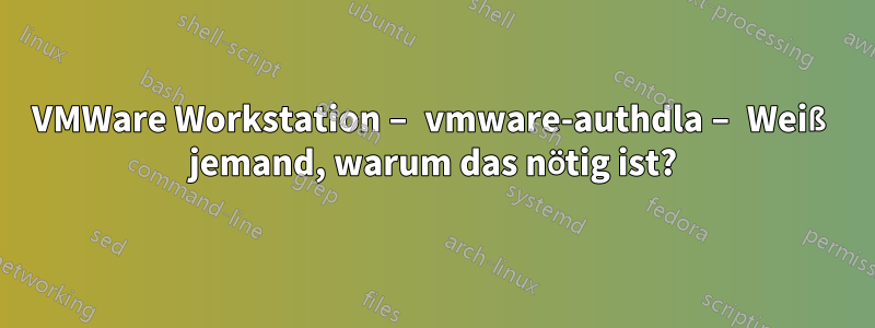 VMWare Workstation – vmware-authdla – Weiß jemand, warum das nötig ist?