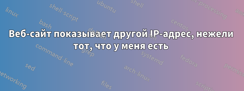 Веб-сайт показывает другой IP-адрес, нежели тот, что у меня есть