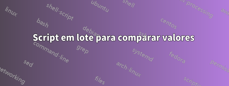 Script em lote para comparar valores