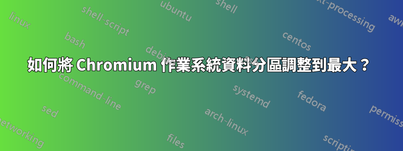 如何將 Chromium 作業系統資料分區調整到最大？
