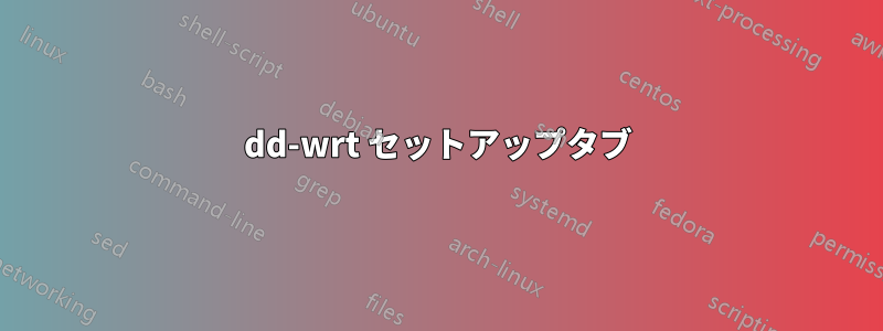 dd-wrt ​​セットアップタブ