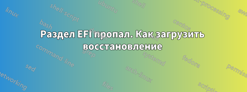 Раздел EFI пропал. Как загрузить восстановление