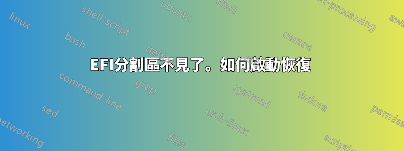 EFI分割區不見了。如何啟動恢復