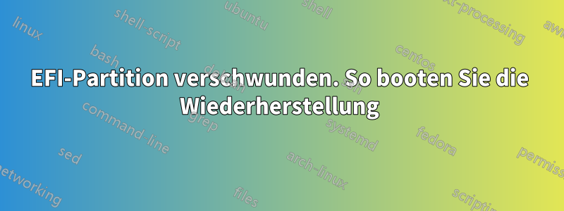 EFI-Partition verschwunden. So booten Sie die Wiederherstellung