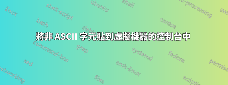 將非 ASCII 字元貼到虛擬機器的控制台中