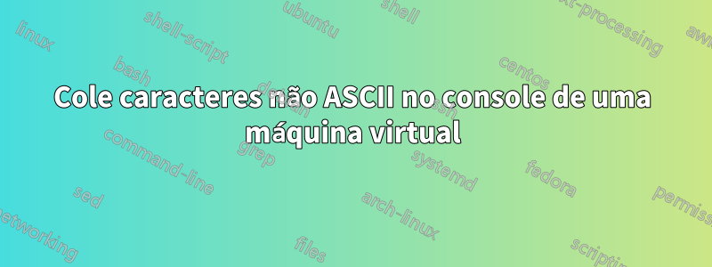 Cole caracteres não ASCII no console de uma máquina virtual