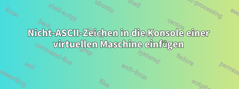 Nicht-ASCII-Zeichen in die Konsole einer virtuellen Maschine einfügen