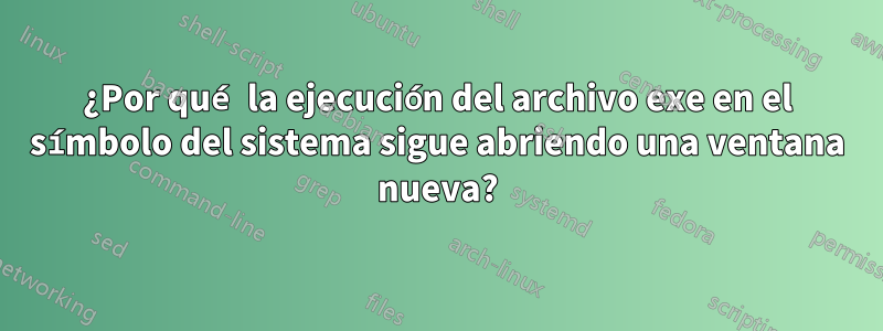 ¿Por qué la ejecución del archivo exe en el símbolo del sistema sigue abriendo una ventana nueva?