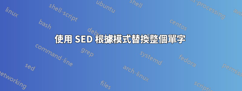 使用 SED 根據模式替換整個單字