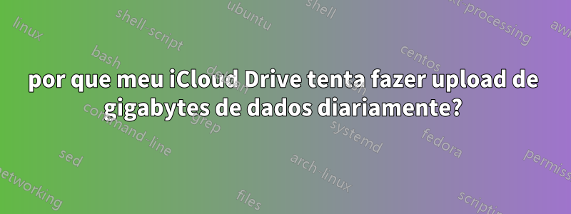 por que meu iCloud Drive tenta fazer upload de gigabytes de dados diariamente?