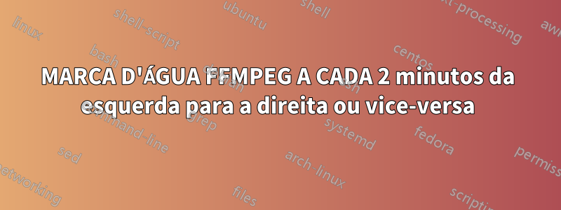 MARCA D'ÁGUA FFMPEG A CADA 2 minutos da esquerda para a direita ou vice-versa
