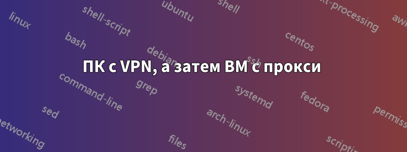 ПК с VPN, а затем ВМ с прокси