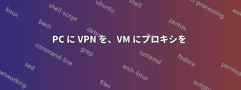 PC に VPN を、VM にプロキシを
