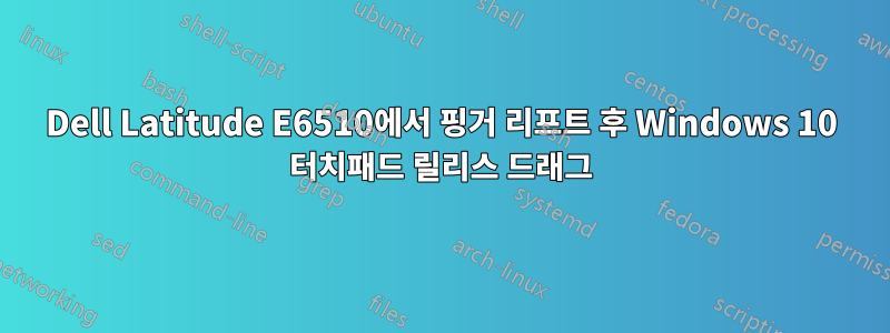 Dell Latitude E6510에서 핑거 리프트 후 Windows 10 터치패드 릴리스 드래그