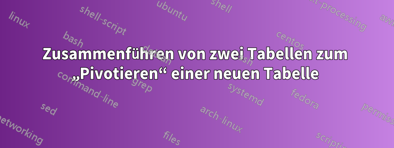 Zusammenführen von zwei Tabellen zum „Pivotieren“ einer neuen Tabelle