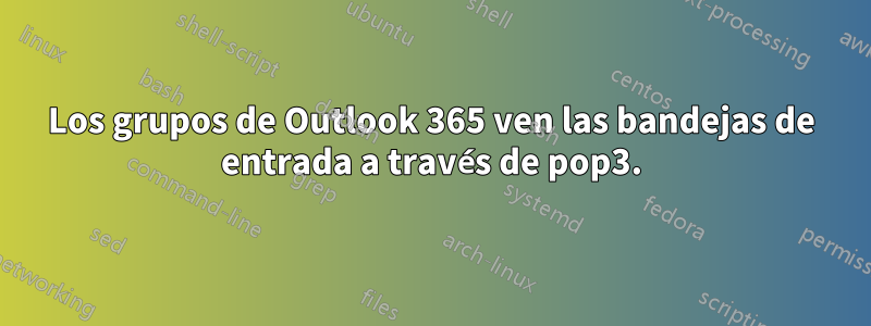 Los grupos de Outlook 365 ven las bandejas de entrada a través de pop3.