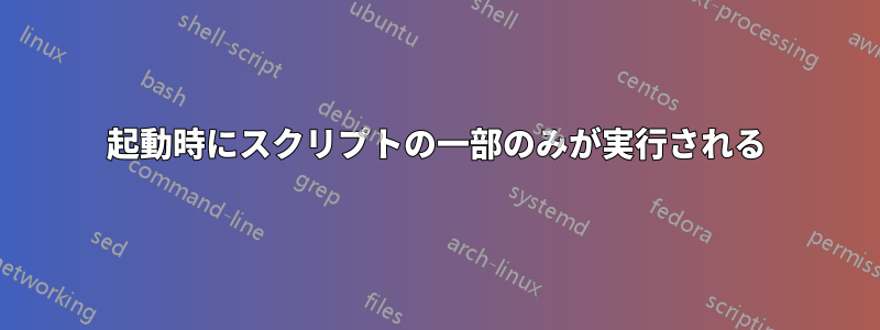 起動時にスクリプトの一部のみが実行される