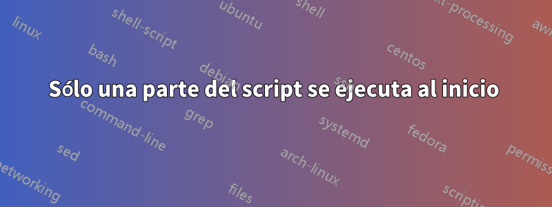 Sólo una parte del script se ejecuta al inicio
