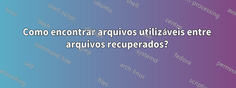 Como encontrar arquivos utilizáveis ​​entre arquivos recuperados?