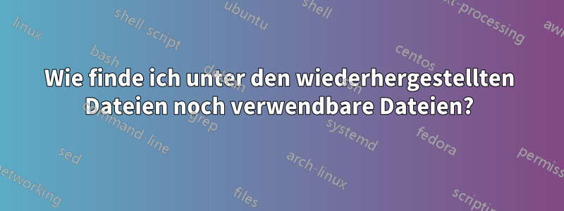 Wie finde ich unter den wiederhergestellten Dateien noch verwendbare Dateien?