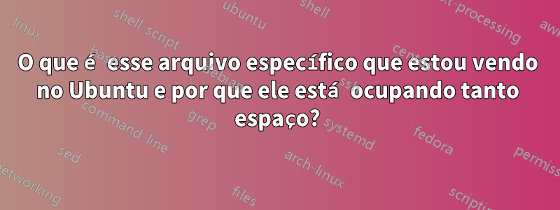 O que é esse arquivo específico que estou vendo no Ubuntu e por que ele está ocupando tanto espaço?