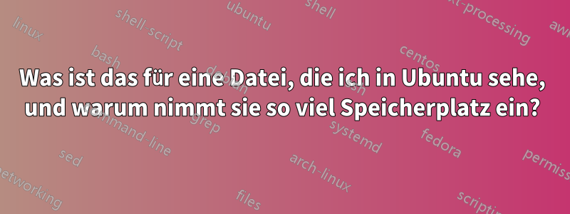 Was ist das für eine Datei, die ich in Ubuntu sehe, und warum nimmt sie so viel Speicherplatz ein?