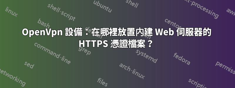 OpenVpn 設備：在哪裡放置內建 Web 伺服器的 HTTPS 憑證檔案？