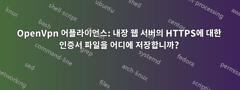 OpenVpn 어플라이언스: 내장 웹 서버의 HTTPS에 대한 인증서 파일을 어디에 저장합니까?