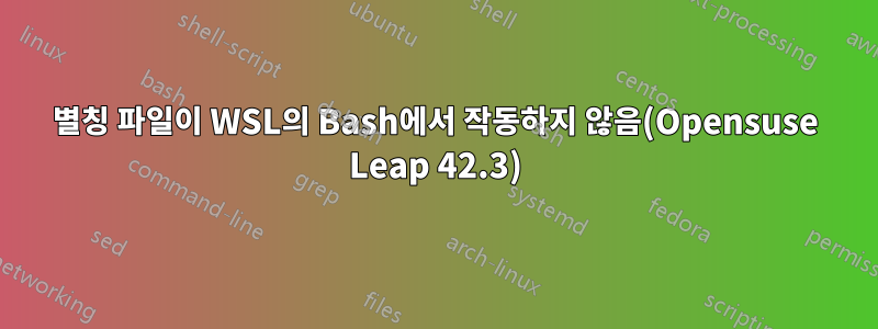 별칭 파일이 WSL의 Bash에서 작동하지 않음(Opensuse Leap 42.3)