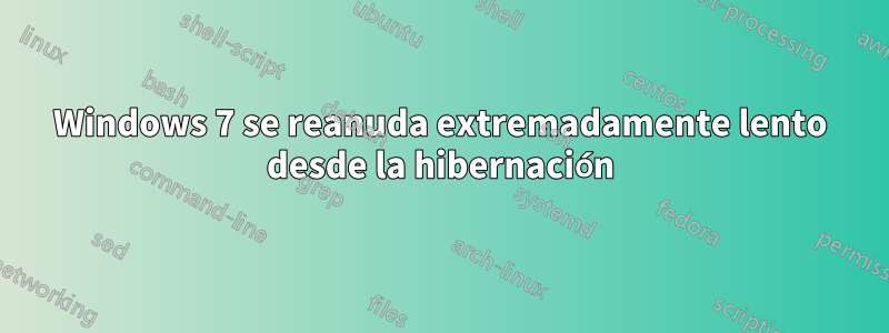 Windows 7 se reanuda extremadamente lento desde la hibernación