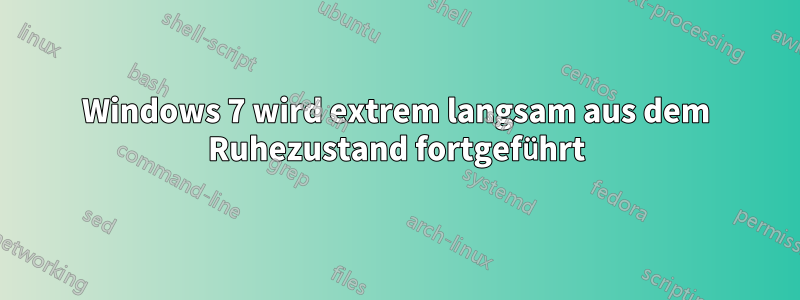 Windows 7 wird extrem langsam aus dem Ruhezustand fortgeführt