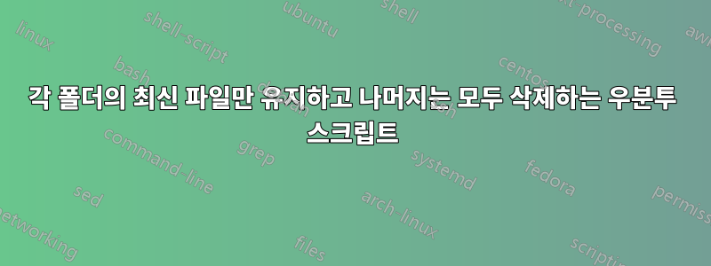 각 폴더의 최신 파일만 유지하고 나머지는 모두 삭제하는 우분투 스크립트