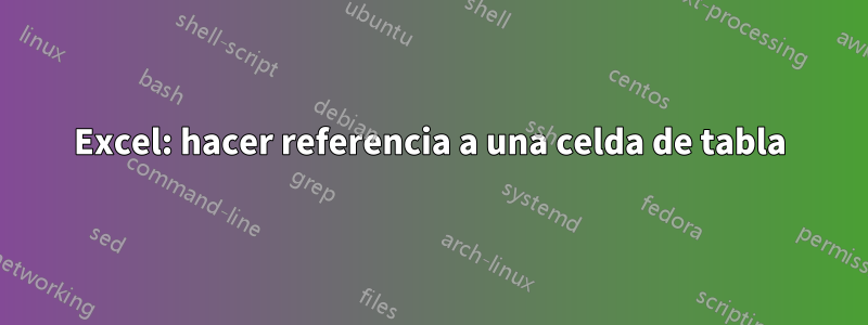 Excel: hacer referencia a una celda de tabla