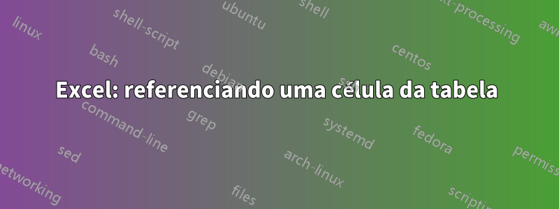 Excel: referenciando uma célula da tabela