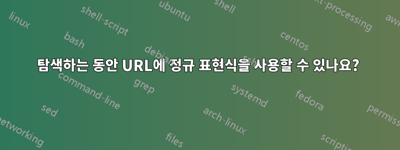 탐색하는 동안 URL에 정규 표현식을 사용할 수 있나요?