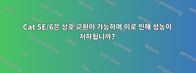 Cat 5E/6은 상호 교환이 가능하며 이로 인해 성능이 저하됩니까?
