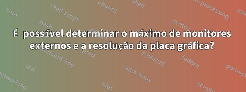 É possível determinar o máximo de monitores externos e a resolução da placa gráfica?