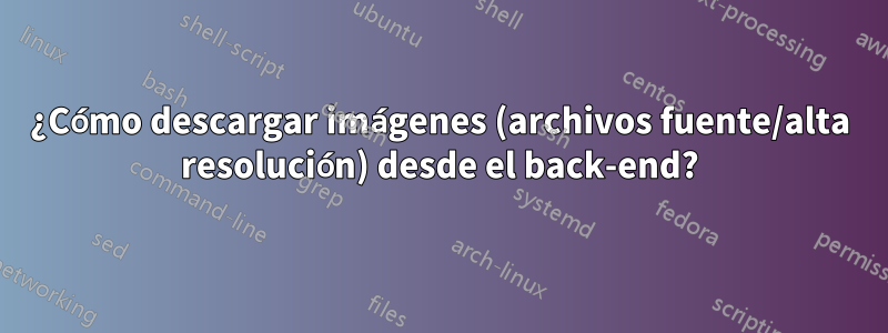 ¿Cómo descargar imágenes (archivos fuente/alta resolución) desde el back-end?