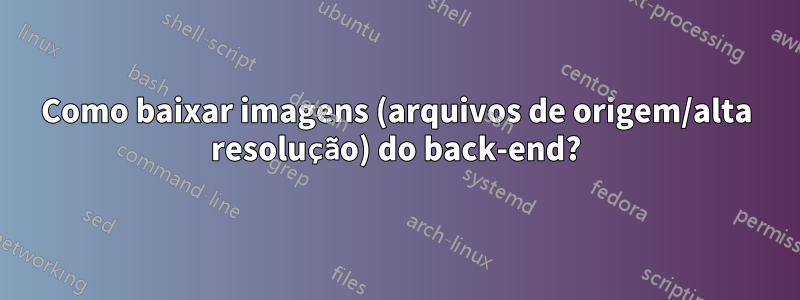 Como baixar imagens (arquivos de origem/alta resolução) do back-end?