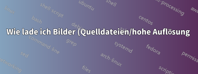 Wie lade ich Bilder (Quelldateien/hohe Auflösung) vom Backend herunter?
