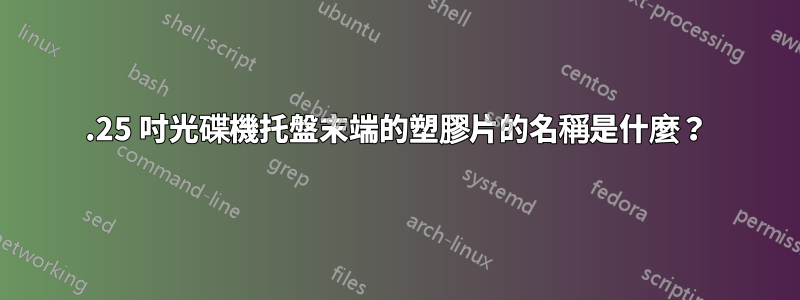 5.25 吋光碟機托盤末端的塑膠片的名稱是什麼？