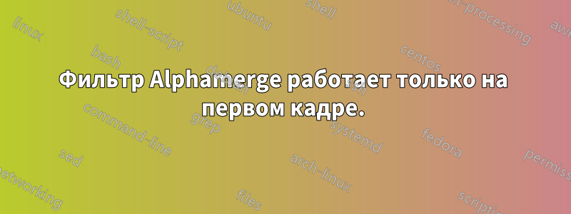 Фильтр Alphamerge работает только на первом кадре.